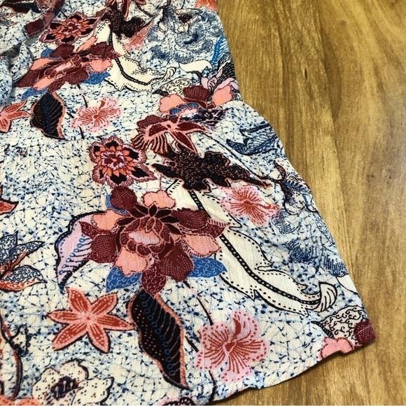 Knox Rose Womens Light Blue Shirt Size XL Sleeveless Tank Floral Front Tie - Picture 3 of 9